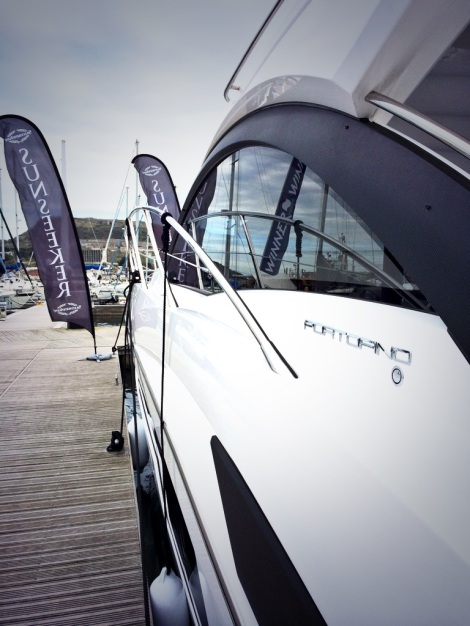 The Sunseeker Portofino 40 was exhibited with Sunseeker Poole and Sunseeker Torquay at Portland Marina on 12th and 13th April